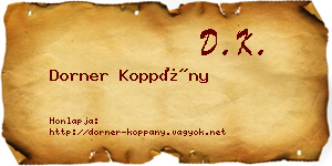 Dorner Koppány névjegykártya